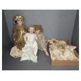 BISQUE, COMPOSITE,  PORCELAIN DOLLS (3)