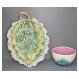 MAJOLICA BOWL AND PLATTER