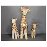 (3) STEIFF GIRAFFE PLUSH ANIMALS