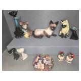 CERAMIC CAT PLANTERS AND FIGURINES