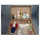 (12) ASSORTED DOLLS, VARIOUS MATERIALS