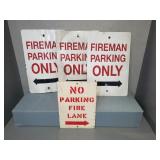 FIREMAN PARKING SIGNS