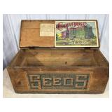 CROSMAN BROS. CO. SEEDS WOOD CRATE, ROCHESTER NY