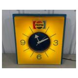 PEPSI LIGHTED CLOCK SIGN, 17"X17"