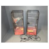 (2) SMALL PLASTIC DISPLAY CASES - SPINNER