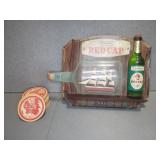 CARLING BEER SIGN, HORN, IROQUIOS BEER COASTERS