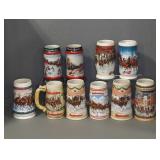 BUDWEISER CERAMIC STEINS (10)