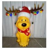 CHRISTMAS DOG W/ ANTLERS BLOW MOLD, 28" T