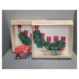 (2) PLASTIC CHRISTMAS CANDELABRA