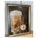 UTICA CLUB LIGHT-UP CLOCK SIGN, 12"X15.5"X4"