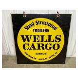 WELLS CARGO TRAILERS D/S HANGING SIGN, 31"L