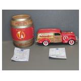 BUDWEISER WOODY WAGON & BARREL BANK