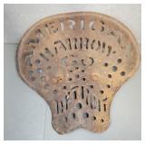 AMERICAN HARROW CAST IRON IMPLEMENT SEAT