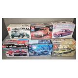 (6) PLASTIC CAR MODEL KITS