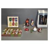 GLASS, PLASTIC AND WOODEN ORNAMENTS