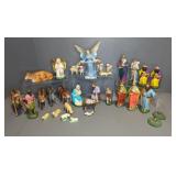 ASSORTED NATIVITY FIGURINES AND ANIMALS