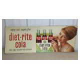 DIET-RITE COLA CARDBOARD ADVERTISING SIGN, 28"X11"