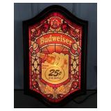 BUDWEISER LIGHTED "STAINED GLASS" SIGN