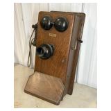 WESTERN ELECTRIC OAK HAND-CRANK TELEPHONE