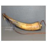 ANTIQUE BLACK POWDER HORN