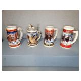 BUDWISER CERAMIC STEINS (4)