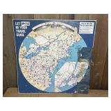 MOBIL "DISTO-MAP" ROTATING TRAVEL GUIDE, 28"X28"