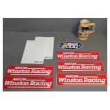 NASCAR NOTE PAD & BUMPER STICKERS, BEER STEIN