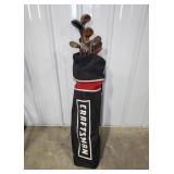 WOODEN HANDLE GOLF CLUBS (12)