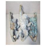 (3) CARVED WOOD HANGING MONKEYS