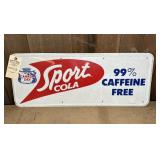 CANADA DRY "SPORT COLA" EMBOSSED SIGN, 30"X12"