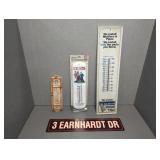 (3) THERMOMETERS AND (1) SIGN