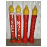 (4) CANDLESTICK BLOW MOLDS, TWO PAIRS, 36" T