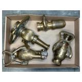 (4) BRASS FIRE NOZZLES
