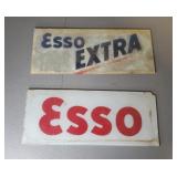 (2) ESSO GAS PUMP AD GLASS PIECES