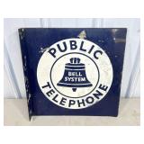 "BELL SYSTEM / PUBLIC TELEPHONE" D/S FLANGE SIGN