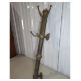BRASS WALL-MOUNT COAT HANGER, 34"T