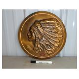 IROQUOIS BEER INDIAN HEAD PLAQUE SIGN, 12"
