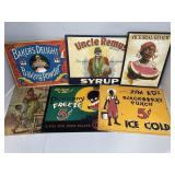 (6) BLACK AMERICANA  ADVERTISING SIGNS