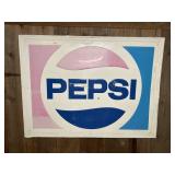 PEPSI EMBOSSED METAL SIGN, 47"X35"