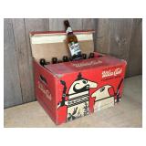 UTICA CLUB CARDBOARD CRATE, W/ EMPTY BOTTLES