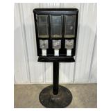 3-SECTION PEDESTAL CANDY/GUM DISPENSER