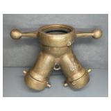 BRASS MAIN FIRE HOSE SPLITTER, 4" TO 3"