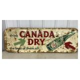 CANADA DRY EMBOSSED METAL SIGN, 55"X19"