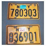 (2) NY LICENSE PLATES