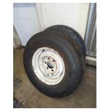 (2) NON-MATCHING TIRES ON RIMS