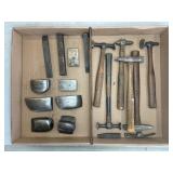 (9) AUTO BODY DOLLIES, (6) BODY MALLETS