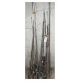 20+ FISHING POLES, MOST HAVE REELS