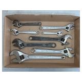 (9) ADJUSTABLE WRENCHES, MAC, NEW BRITAIN,