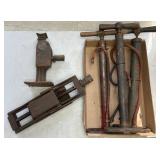(3) EARLY HAND AIR PUMPS, (2) EARLY AUTO JACKS