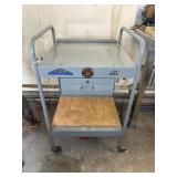INDUSTRIAL METAL ROLLING CART, 26"X24"X42"